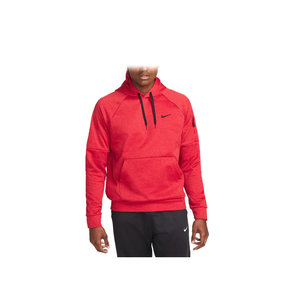 Nike Therma-FIT Mens Pullover Fitness Hoodie (US Alpha Large Regular Regular Team Red/Heather/University Red/Black)