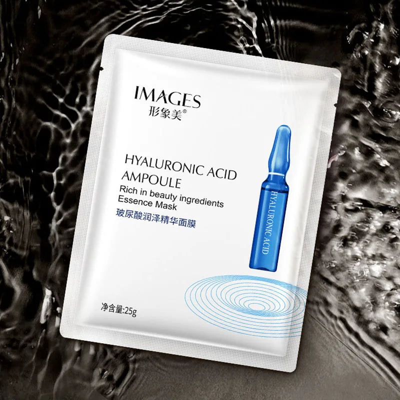 IMAGES 10pcs Hyaluronic Acid Niacinamide Facial Mask Moisturizing Shrinking Pores Face Sheet Mask Anti Wrinkle Beauty Skin Care